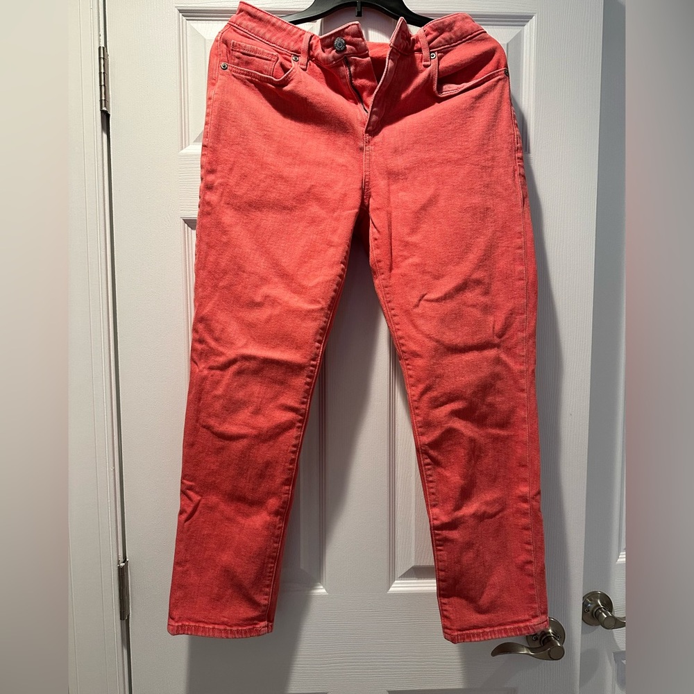 LOFT Super Soft Girlfriend Jeans in Red Flare
